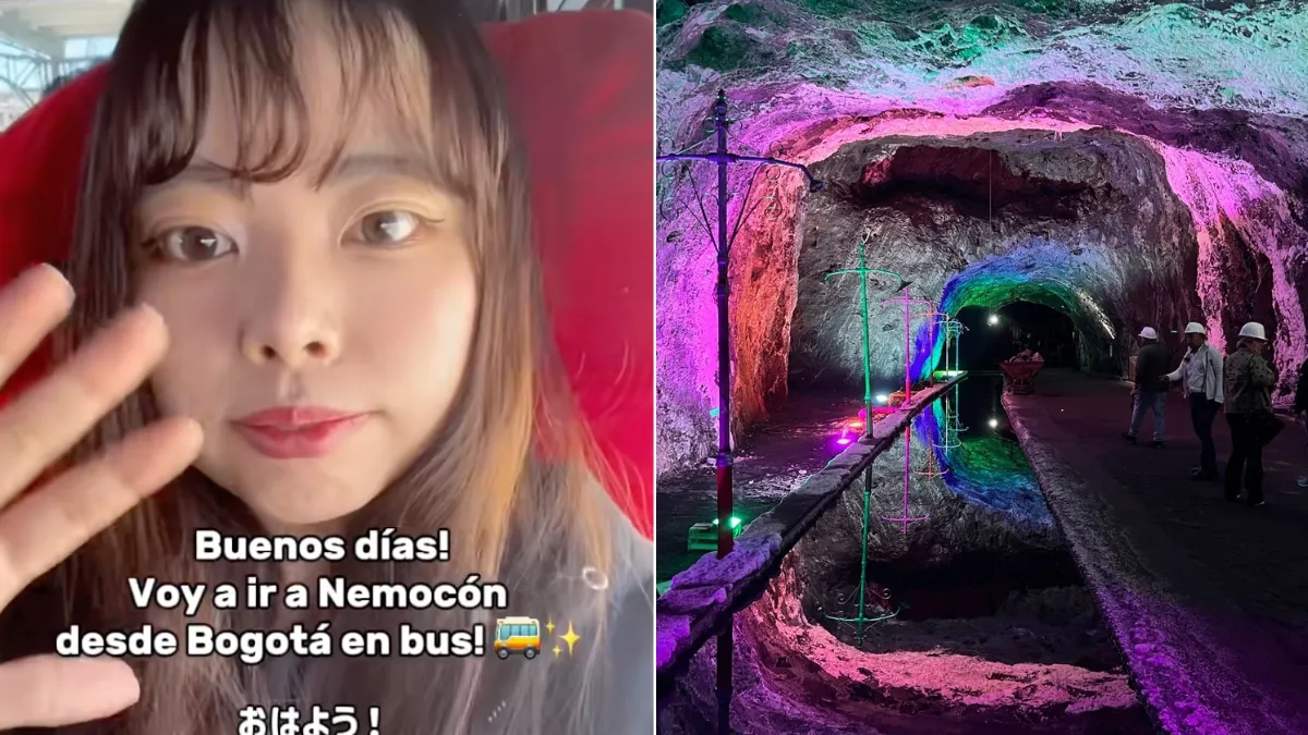 Japonesa en Colombia graba su reacción al conocer la mina de sal de Nemocón y al probar una típica picada: 'Fue mágico'
