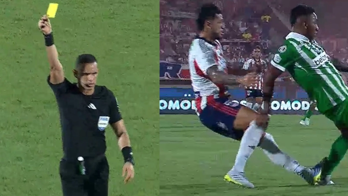 La final de la Liga entre Junior y Nacional ya tiene su primera polémica arbitral: ¿debió haber sido expulsado Daniel Rivera? Video