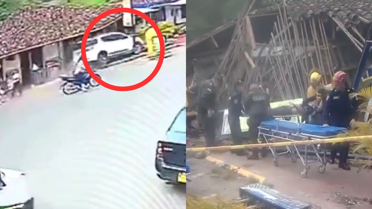 Video | Este fue el momento fatal cuando una camioneta chocó contra una tienda en Barragán, Quindío: una persona murió y dos resultaron heridas