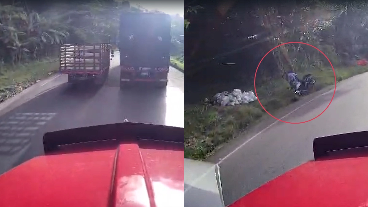 Video | Furgón casi provoca una tragedia en la vía