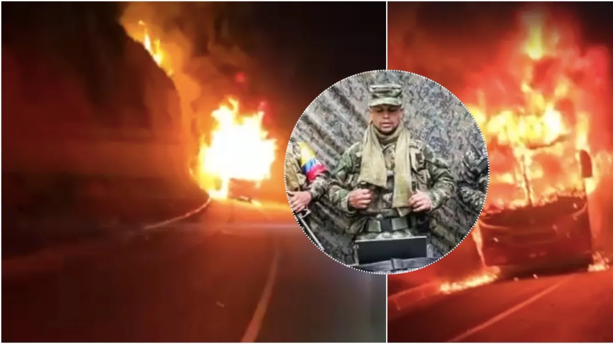 Bus burned, highway blocked in Colombia after leader's capture