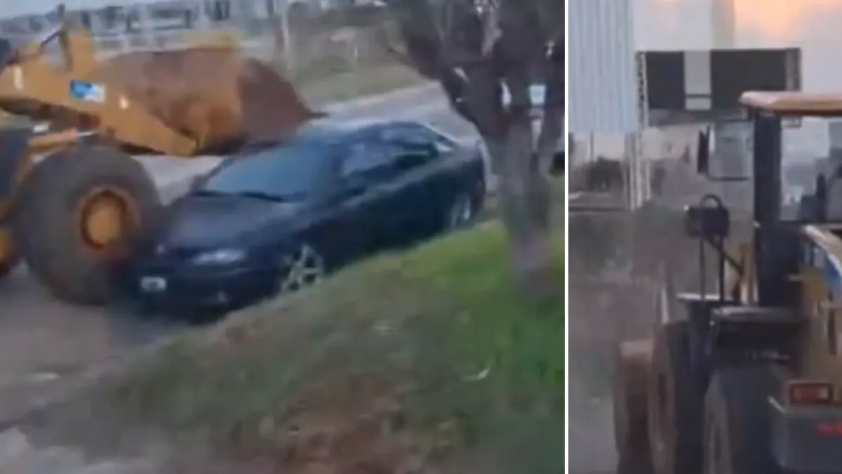 Video de 'bárbaro' al volante: manejó una retroexcavadora, estrelló siete carros y dejó dos heridos tras 'festejar' el triunfo de Argentina