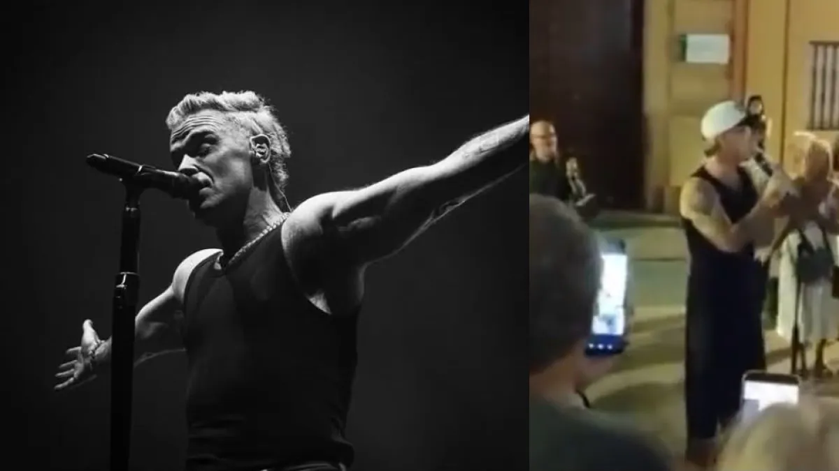 Robbie Williams sorprende en Sevilla al unirse a un músico callejero para cantar ‘Angels’