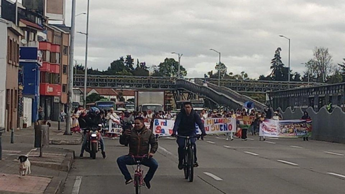 Marcha en la calle 26 genera afectaciones en la movilidad en Bogotá