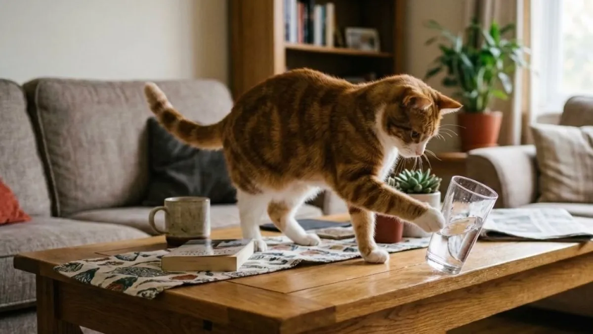 ¿Por qué los gatos empujan objetos al suelo? La explicación científica detrás de este hábito