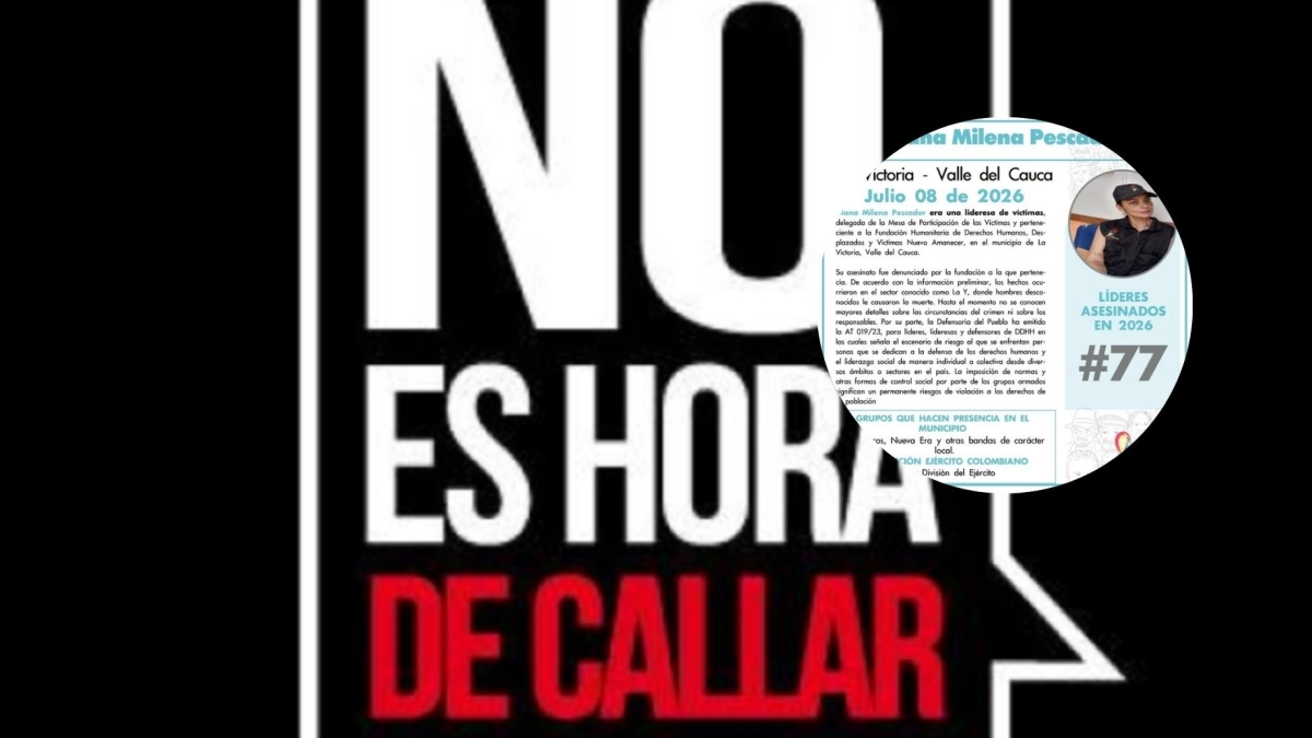 Asesinan a otra lideresa social en el Valle del Cauca: ¿quién era Diana Milena Pescador en el municipio de La Victoria, en el norte de la región?