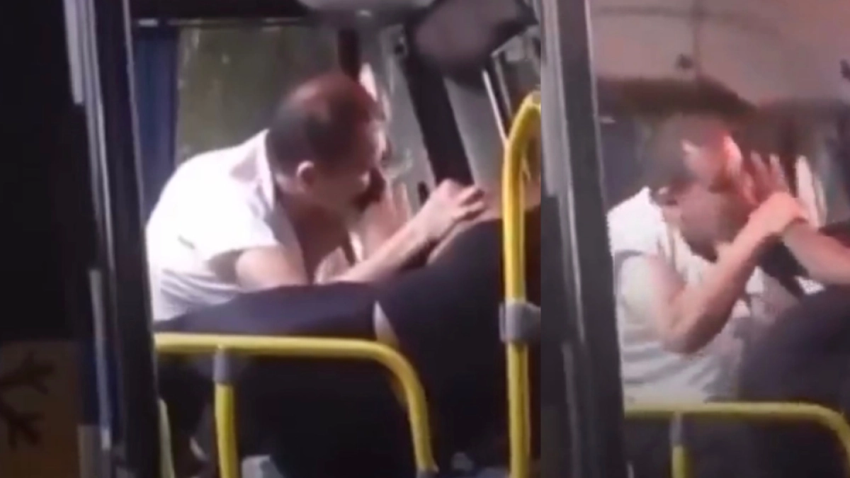 Video: conductor de bus y pasajera se agarraron a mordiscos tras una discusión por la parada