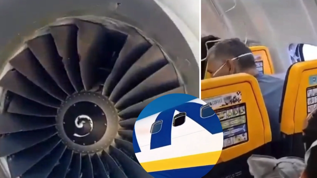 Emergencia en vuelo de Ryanair: pasajero casi sale volando desde la ventanilla de un avión tras falla de motor; lo salvó el cinturón de seguridad