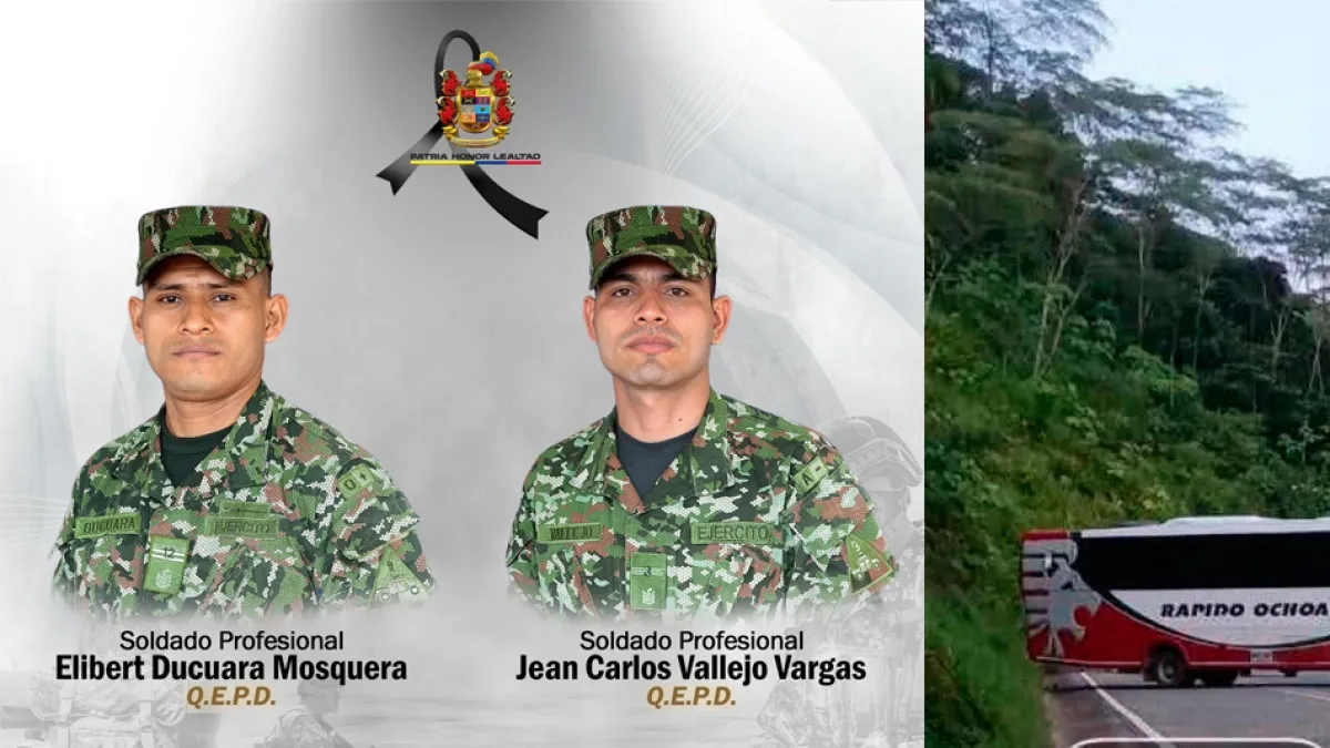 Esta es la identidad de los dos soldados asesinados por el Eln al intentar rescatar a 39 pasajeros en la vía Quibdó-Medellín