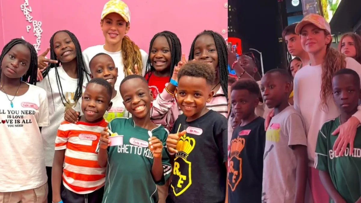 Shakira sorprendió con un paseo por Times Square junto a los Ghetto Kids y sus hijos antes de la gran final del Mundial 2026