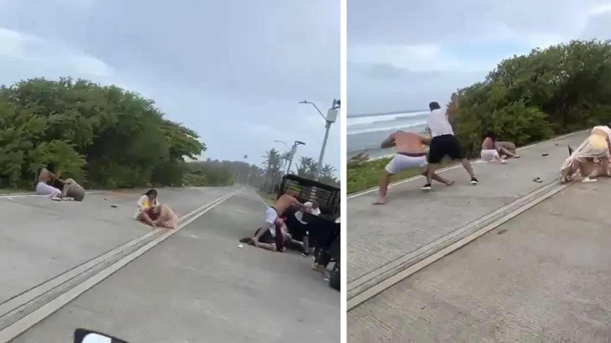 Video del momento en que turistas protagonizan una fuerte pelea durante un recorrido en carrito playero en San Andrés