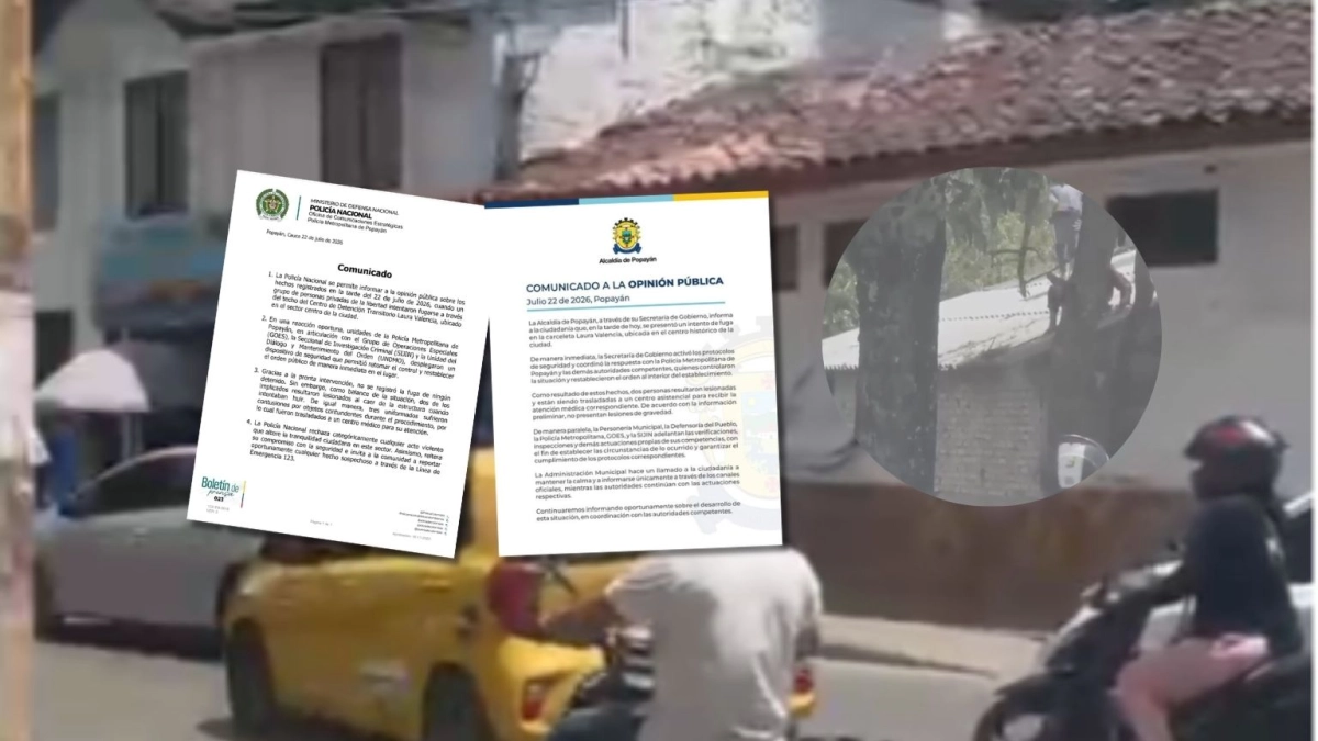 ¿Cuál fue el detonante del intento de fuga de personas privadas de la libertad del centro de detención en Popayán que funciona en un antiguo colegio?