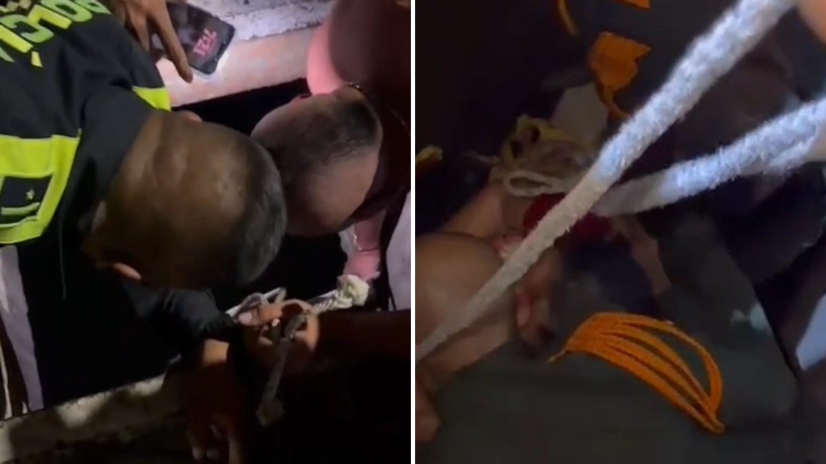 Video | Una mujer con discapacidad visual cayó a una alcantarilla sin tapa en el sector del estadio Pascual Guerrero de Cali: fue rescatada