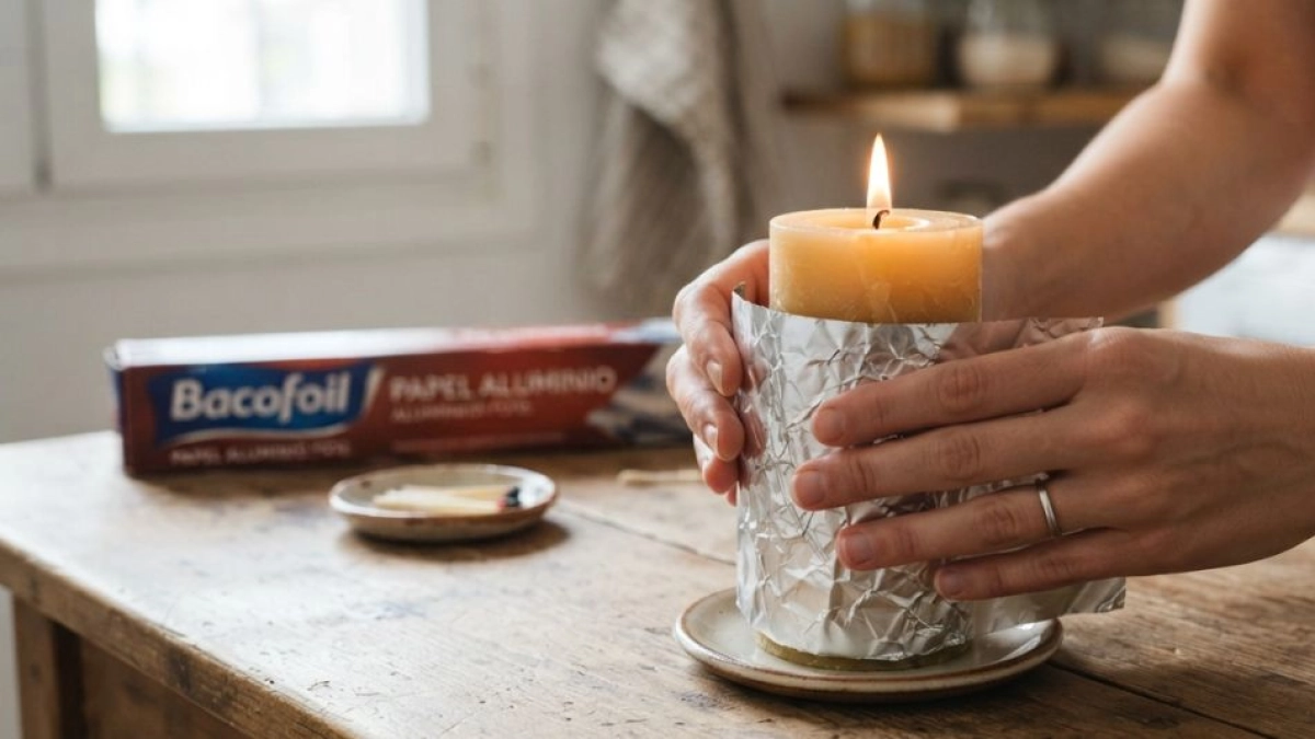 Envolver una vela con papel aluminio: usos, beneficios y cuándo aplicar este método