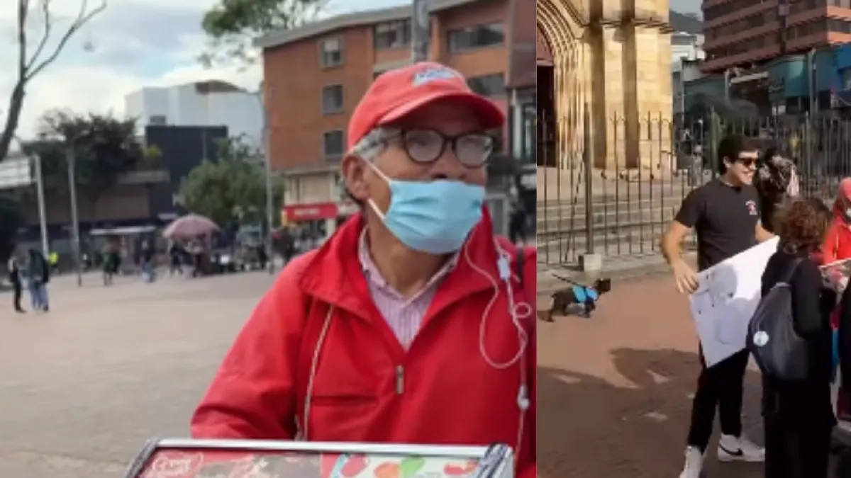 Joven compró toda la producción a un paletero en Bogotá y le regaló el mejor día de sus más de 35 años laborando: 'Nunca había desocupado el carrito'