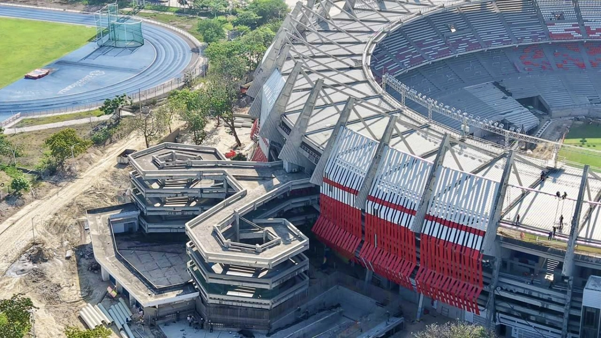 Barranquilla: la fachada del estadio Metropolitano Roberto Meléndez llega al 56 % y tendrá 74.000 luces LED
