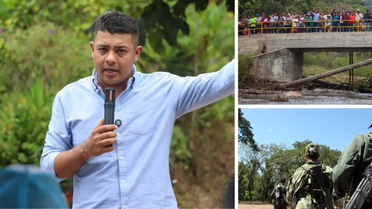 Alcalde de Planadas fue amenazado durante la entrega de un puente vehicular: hombres armados desarmaron a sus escoltas y les apuntaron a la cabeza