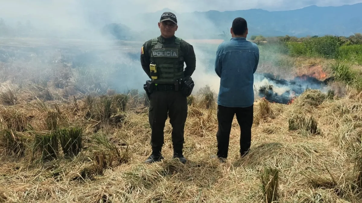 Capturan en el Huila al primer hombre acusado de realizar quema agrícola en medio de alerta por incendios en varios departamentos de Colombia