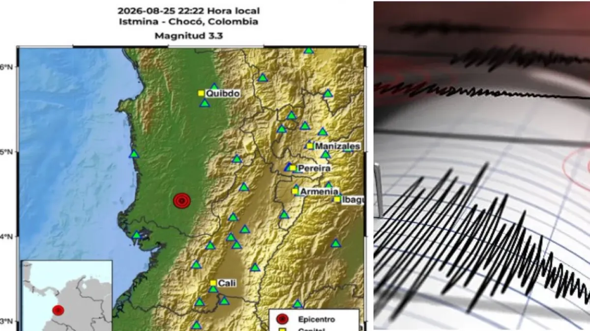 Reportan cuatro sismos en Istmina, Chocó, durante la noche del 25 y la madrugada del 26 de agosto: epicentro, magnitud y profundidad