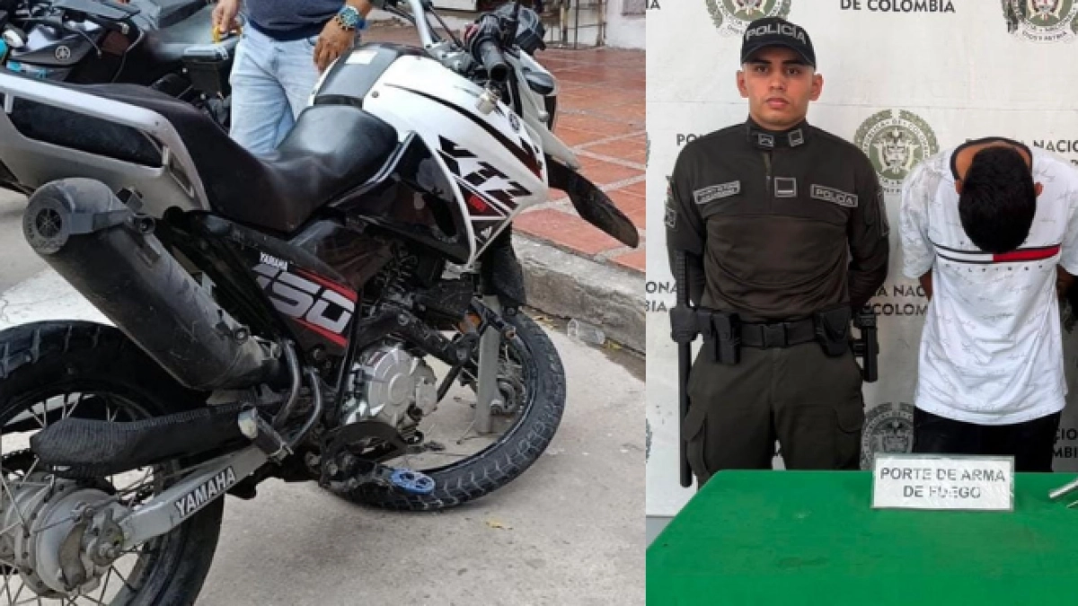 Barranquilla | Un motociclista intentó evadir un puesto de control y terminó chocándose en plena huida: la policía lo capturó y tenía un revólver
