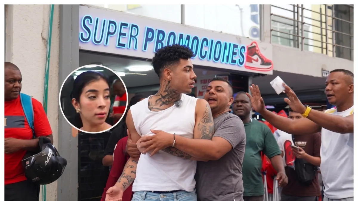Video | ¿Por defender a ‘La Blanquita’? El streamer español Naim Darrechi se fue a los golpes con un comerciante del centro de Cali