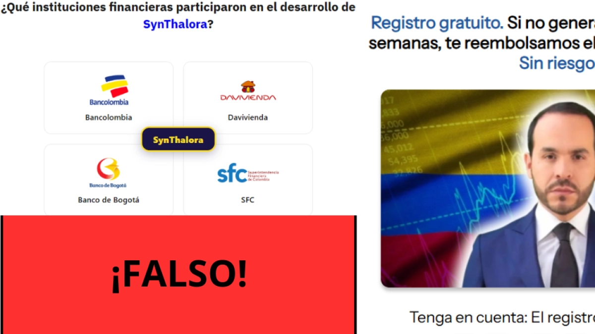 SynThalora: circula estafa por internet suplantando la imagen de EL TIEMPO y del presidente Abelardo De La Espriella: ¡no caiga en el engaño!