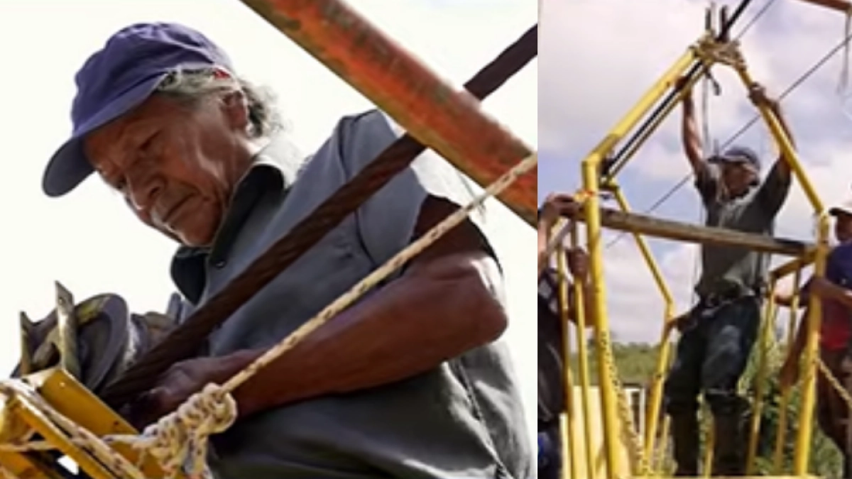 Campesino construyó una canasta para que sus vecinos no tuvieran problemas para cruzar el río: conectó su comunidad con seis poblados en Guatemala
