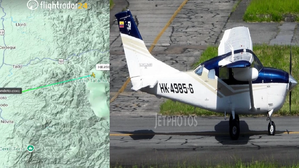 Video| Se conoce recorrido que tenía aeronave antes de que se reportara como desaparecida en la ruta desde Pereira hasta Guaymaral