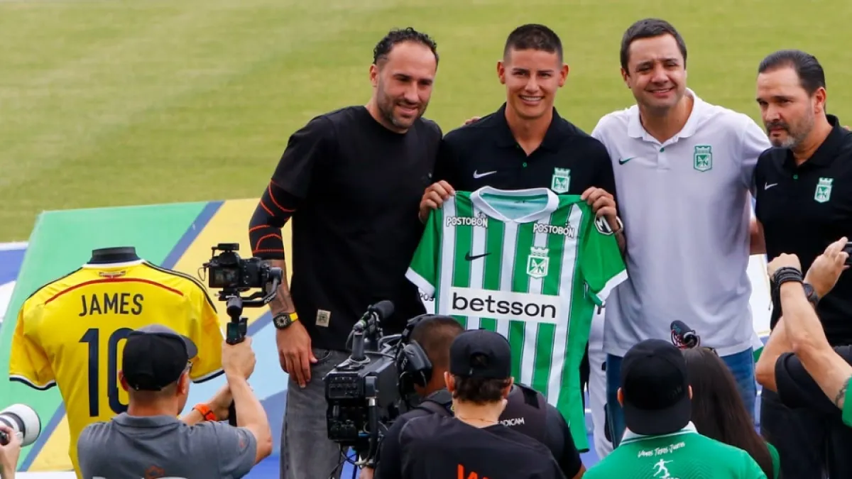 James Rodríguez y todas las fotos de su presentación como nuevo jugador de Atlético Nacional en Medellín: ¡superestrella!