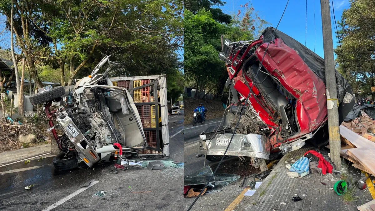 Grave accidente entre vehículos de carga en Ibagué dejó varias personas heridas: vía hacia Cajamarca se mantuvo cerrada gran parte de la mañana