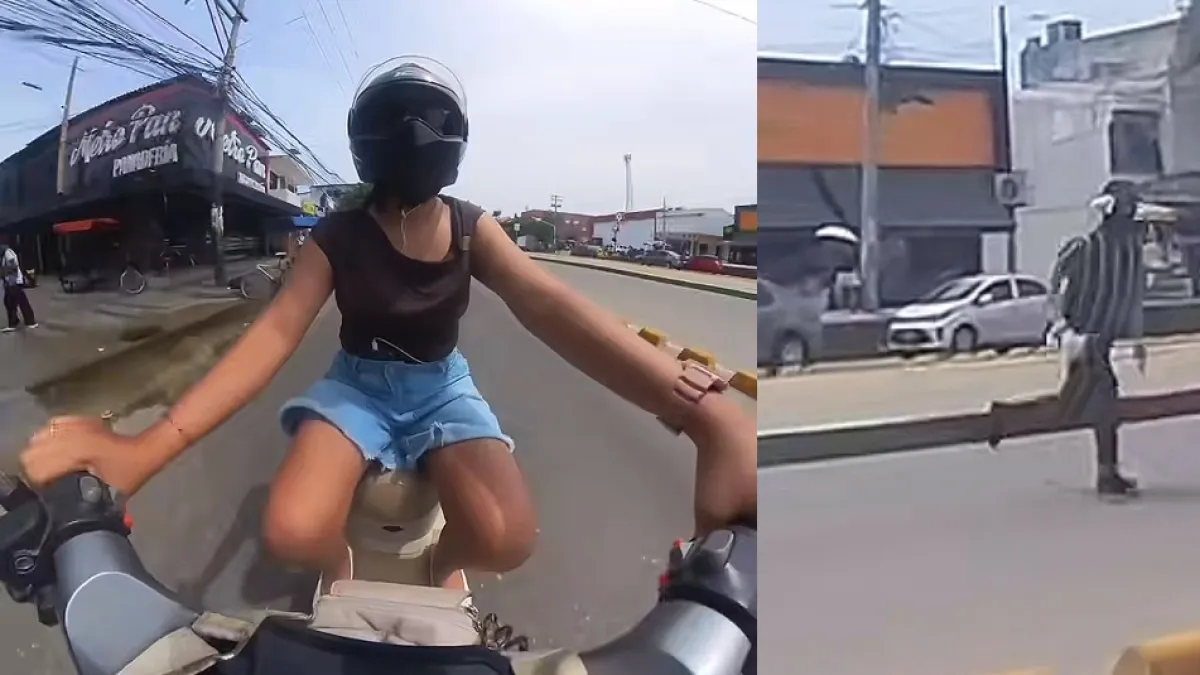 Video: hombre intentó hacer caer a joven que iba en moto eléctrica en Barranquilla, al parecer para robarla