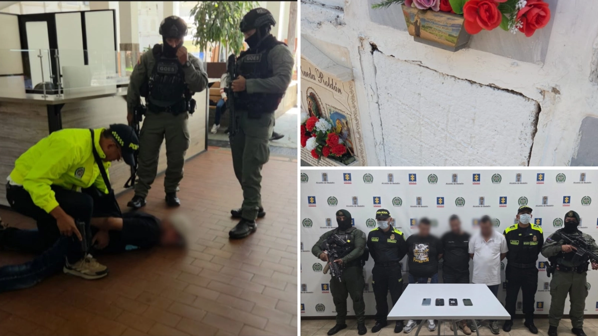 Los enlaces del Eln y las disidencias, implicados en quema de buses, que fueron capturados en un sepelio familiar en un icónico cementerio de Medellín