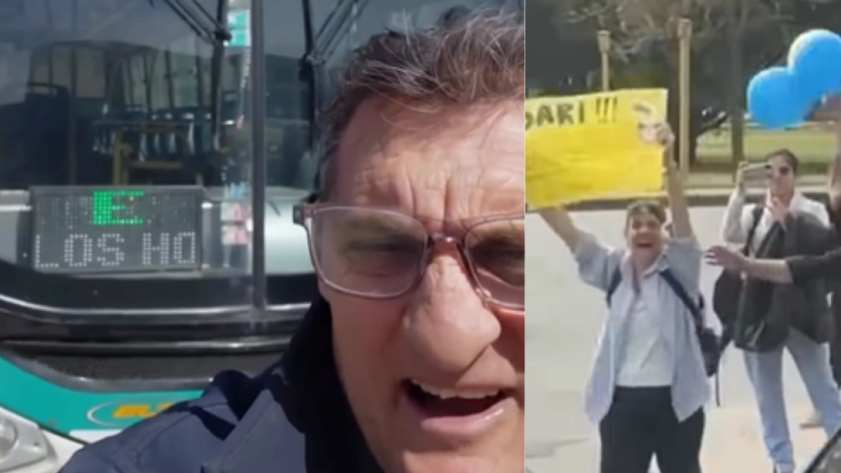 Tras 32 años al volante, conductor de bus se jubiló y recibió una emotiva despedida sorpresa de su familia durante su último recorrido
