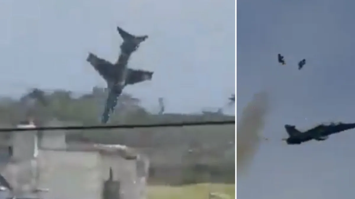 Video | Dos pilotos de la Fuerza Aérea británica escapan segundos antes de que su avión se estrelle en Gales y salvan sus vidas