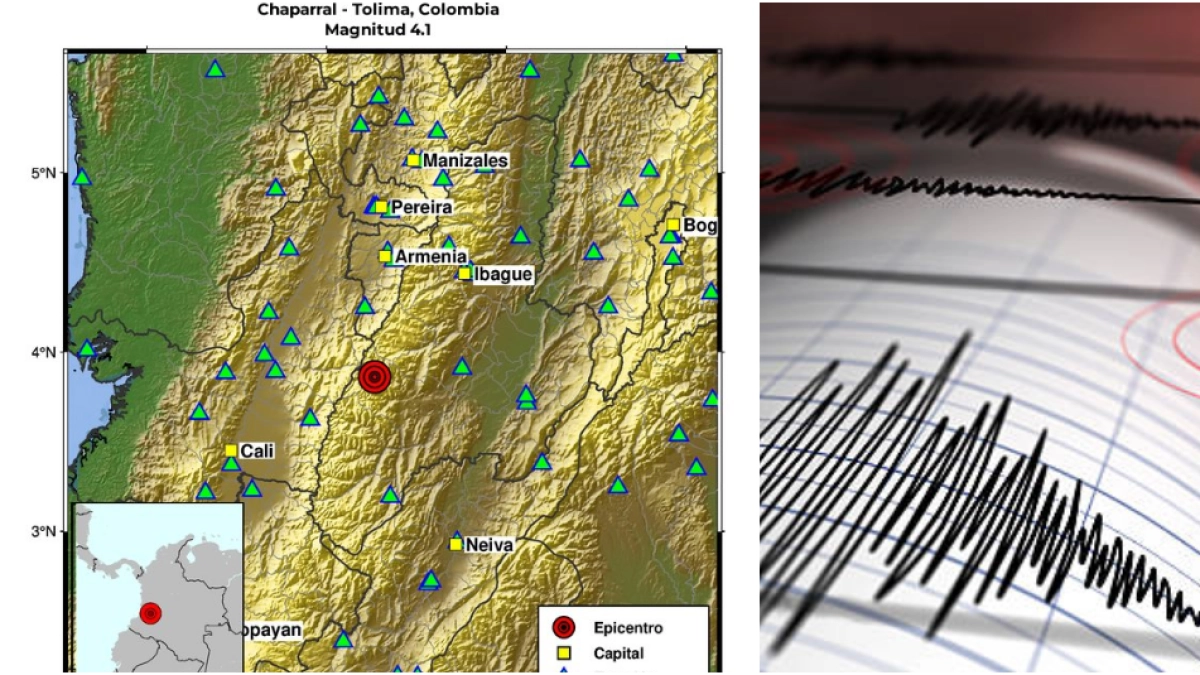 Fuerte temblor hoy en Colombia: SGC reportó sismo de 4,1 en Chaparral, Tolima; reportan que se sintió en Bogotá, Cali, Pereira y otras ciudades