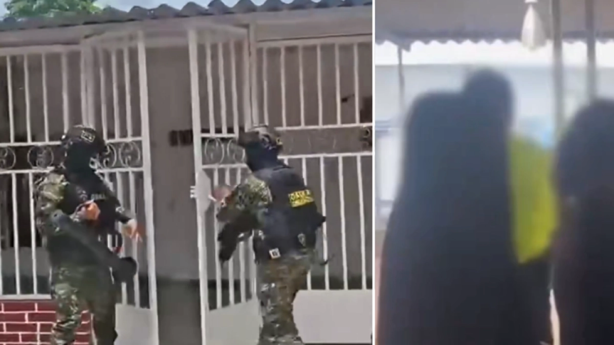 Video muestra el momento exacto de la captura de la esposa e hija de alias 'Fito' por lavado de activos y vinculadas a 'Los Choneros' en Santander