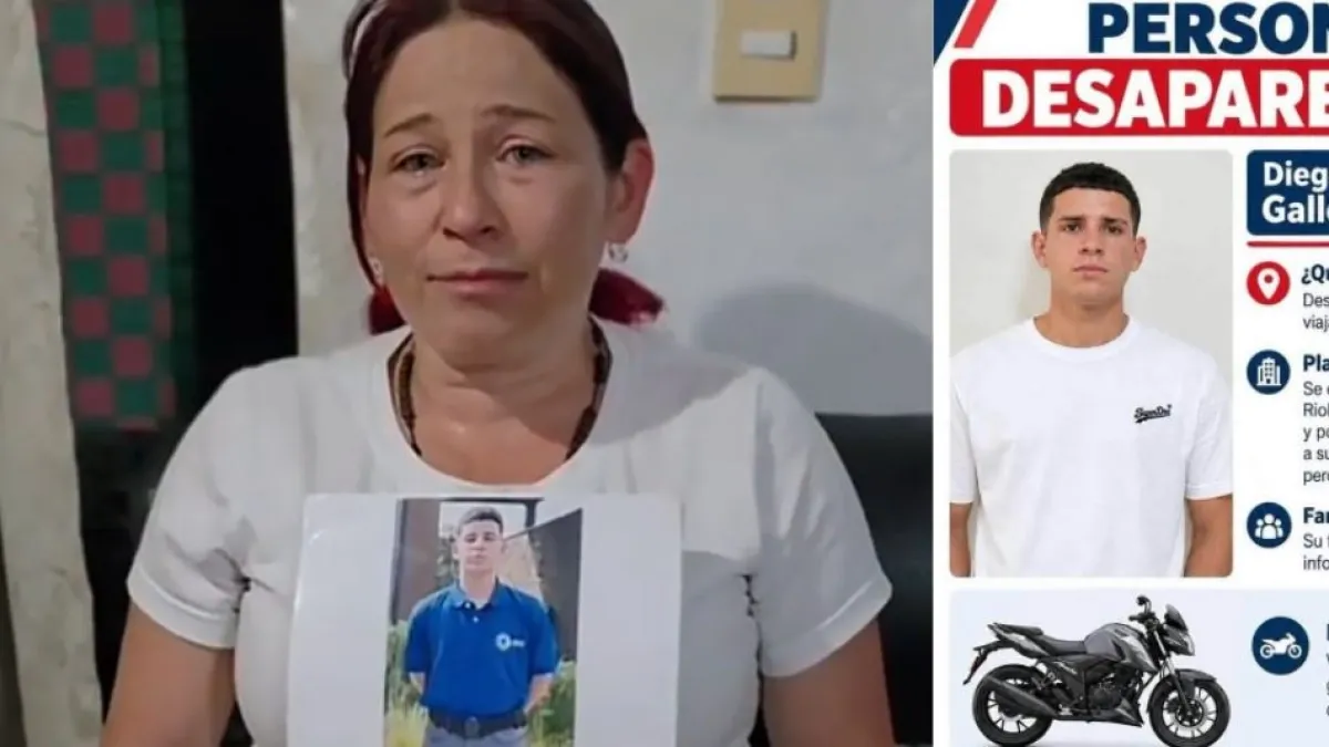 Madre busca desesperadamente a su hijo Diego Gallego Flórez, quien desapareció el 9 de septiembre en Rionegro, Antioquia