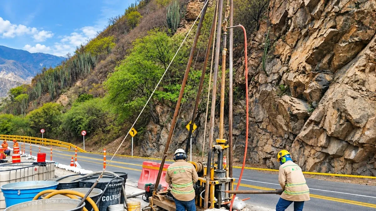 Ojo: vehículos con carga pesada no pueden transitar por la vía Bucaramanga – San Gil, hacia Bogotá: los arreglos de pérdida de banca continúan