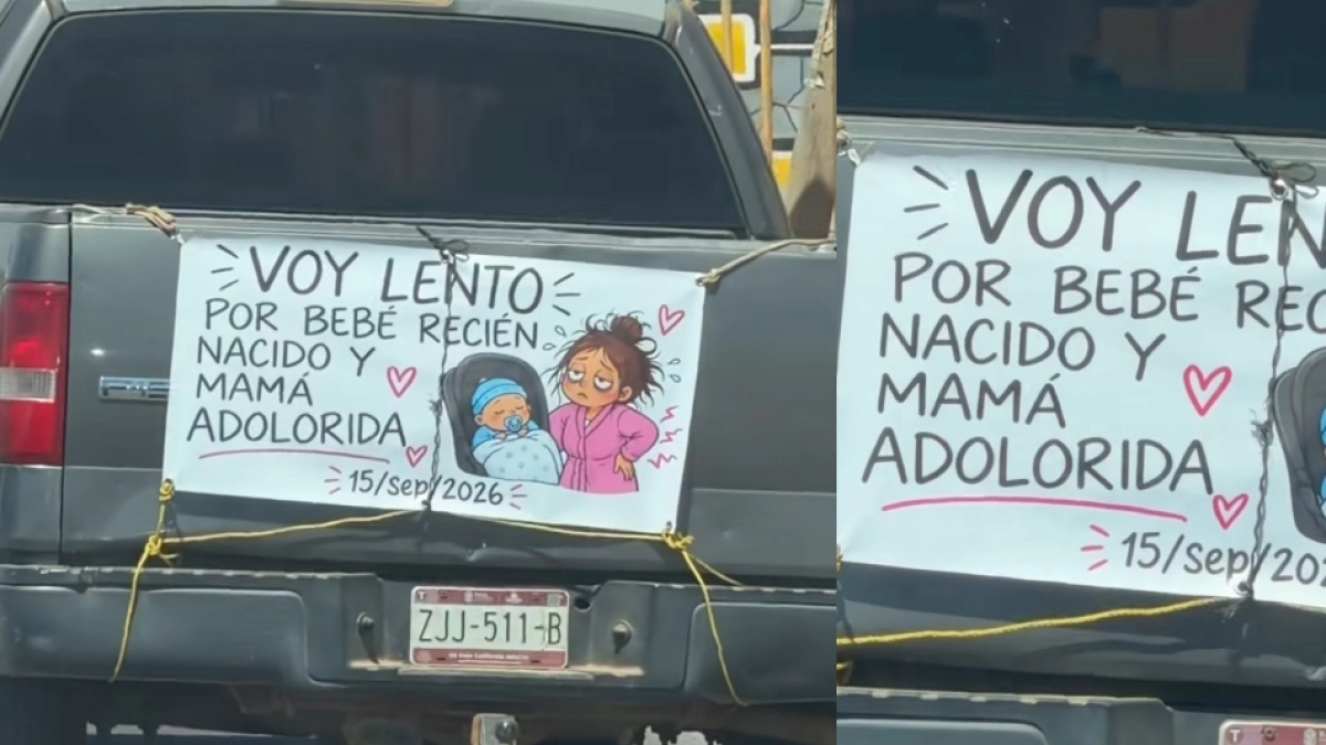 ‘Por favor, tenga paciencia’: el tierno mensaje de un papá que llevaba a su bebé recién nacido y a su esposa en su vehículo