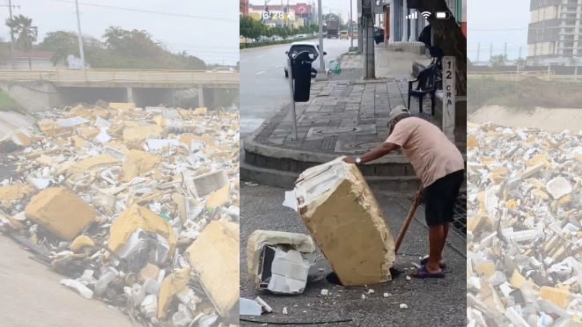 Video | Indignación en Barranquilla por sujeto que arrojó residuos de neveras directamente al alcantarillado; autoridades anuncian su búsqueda