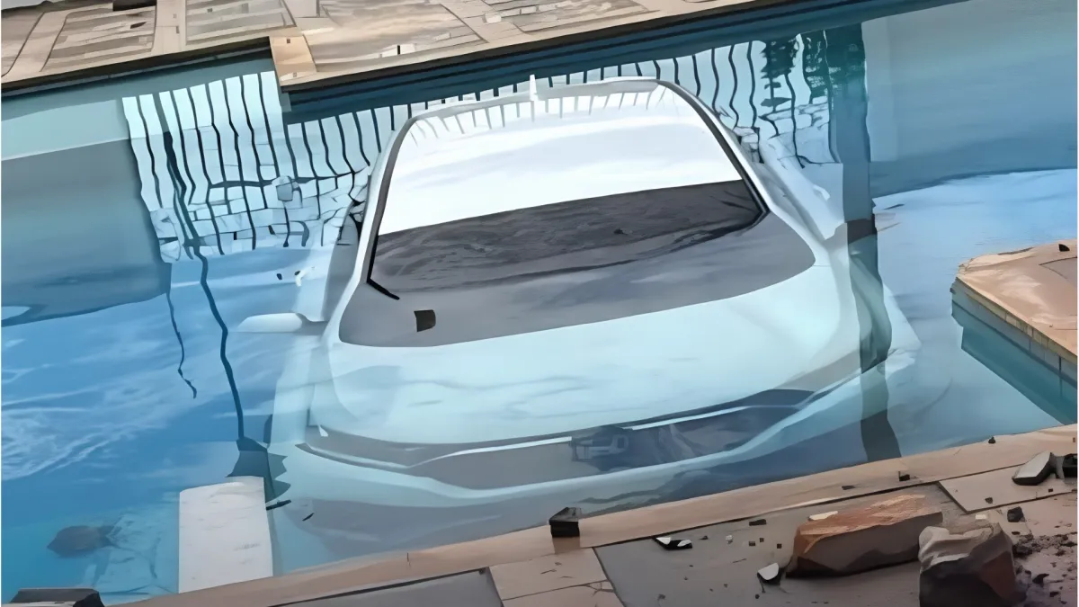 Mujer terminó con su vehículo dentro de una piscina en Valledupar: el accidente quedó grabado en las cámaras de seguridad del conjunto residencial