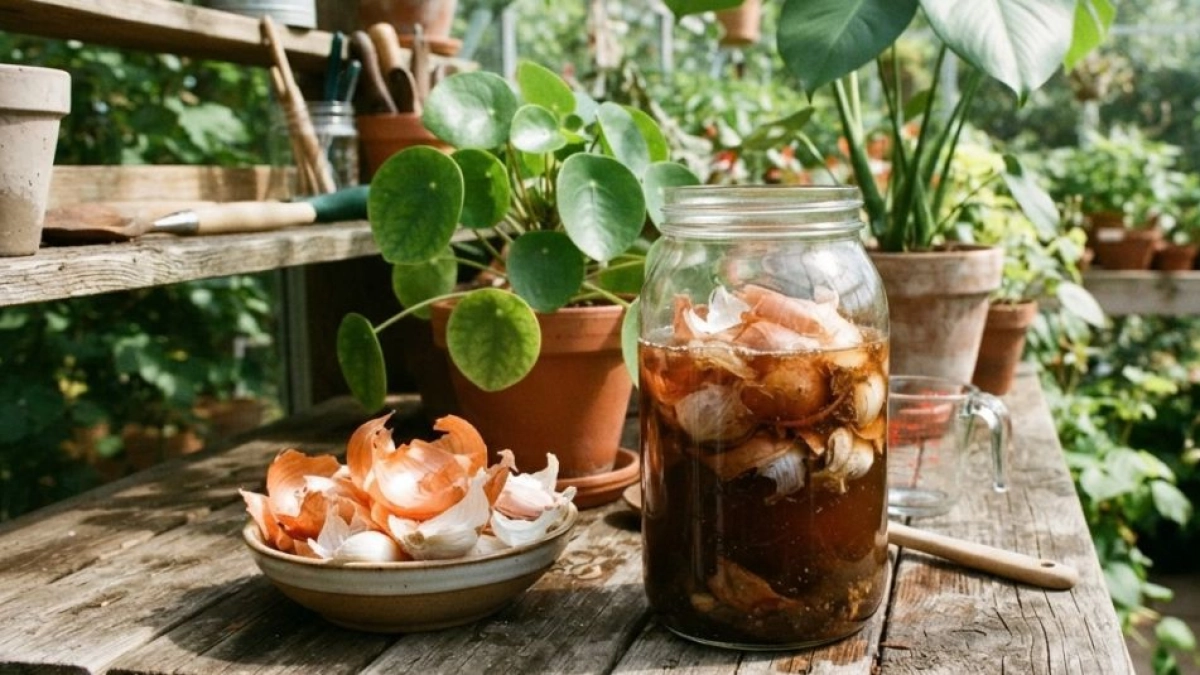Infusión de cáscaras de cebolla y ajo para plantas: cómo preparar este potente insecticida natural