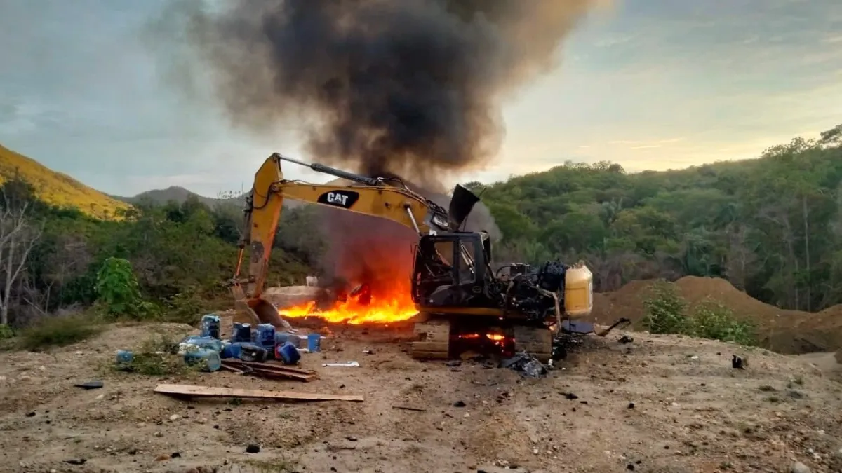 Duro golpe a la minería ilegal con retroexcavadoras en el sur del Tolima que afecta al río Saldaña: producían 9.000 gramos de oro mensuales