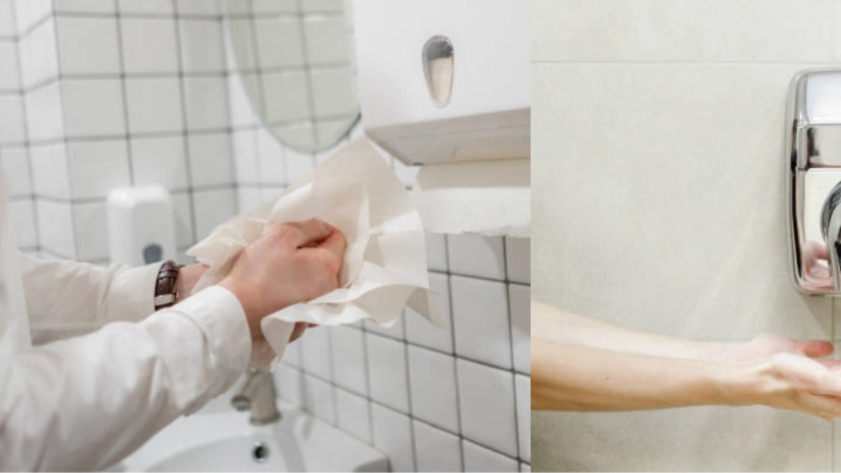 ¿Es mejor secar las manos con papel o secador en un baño público? Científicos lo aclaran: ‘Los microorganismos están en todas partes’