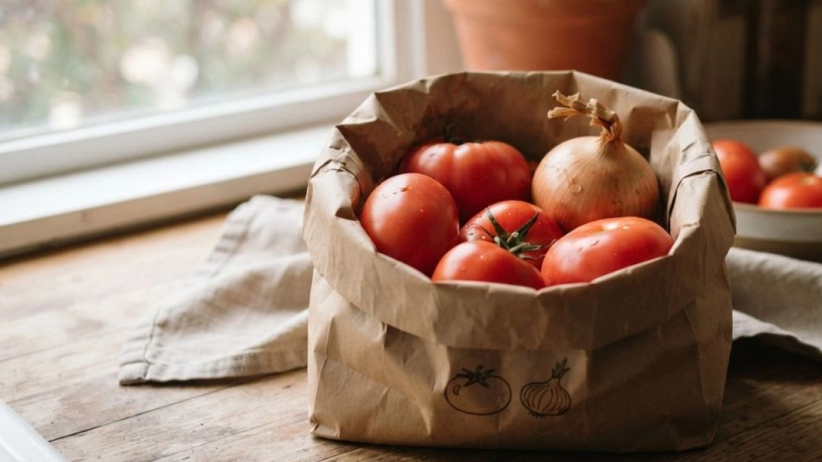 Cómo conservar los tomates frescos fuera de la nevera: el truco casero de la bolsa de papel y la cebolla