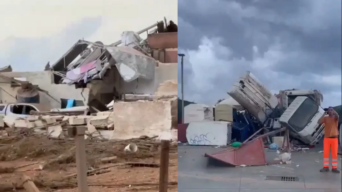 Videos del impresionante tornado que azota Sicilia, Italia: vehículos volcados, daños materiales y varios heridos