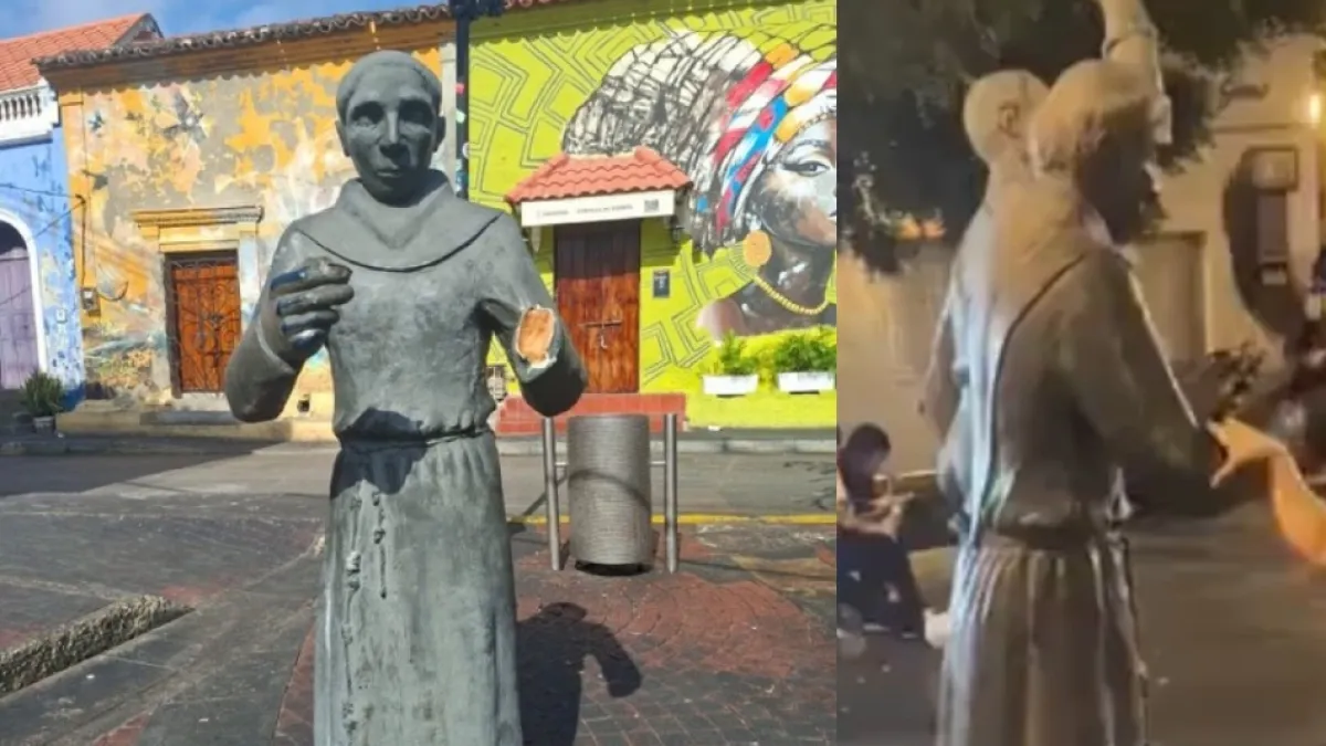 Estatua dañada en Cartagena: piden aplicar a turista una reparación como la de ‘Epa Colombia’ y alcalde exige que responda