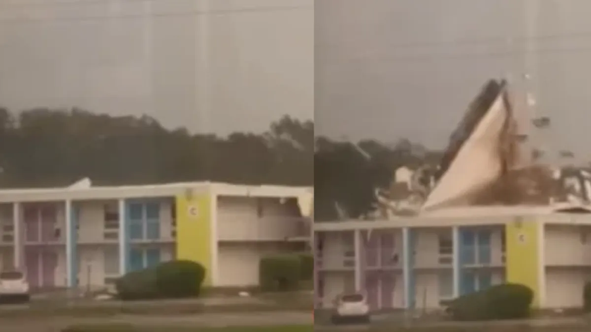 Video | El momento exacto en que los fuertes vientos del huracán Isaías arrancaron el techo de un hotel en Florida: así quedó registrado el momento