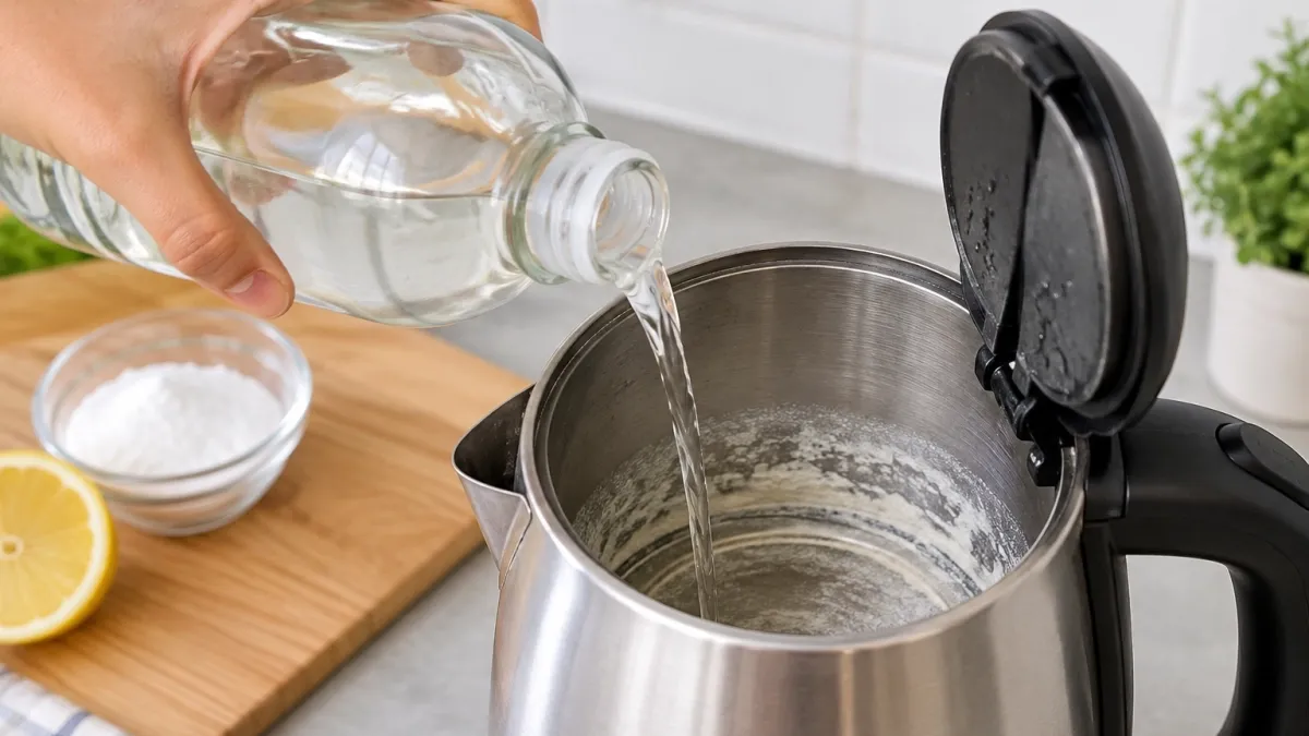 El truco casero para eliminar la cal y el sarro de la olla eléctrica con vinagre o ácido cítrico y evitar que los residuos blancos terminen en el agua