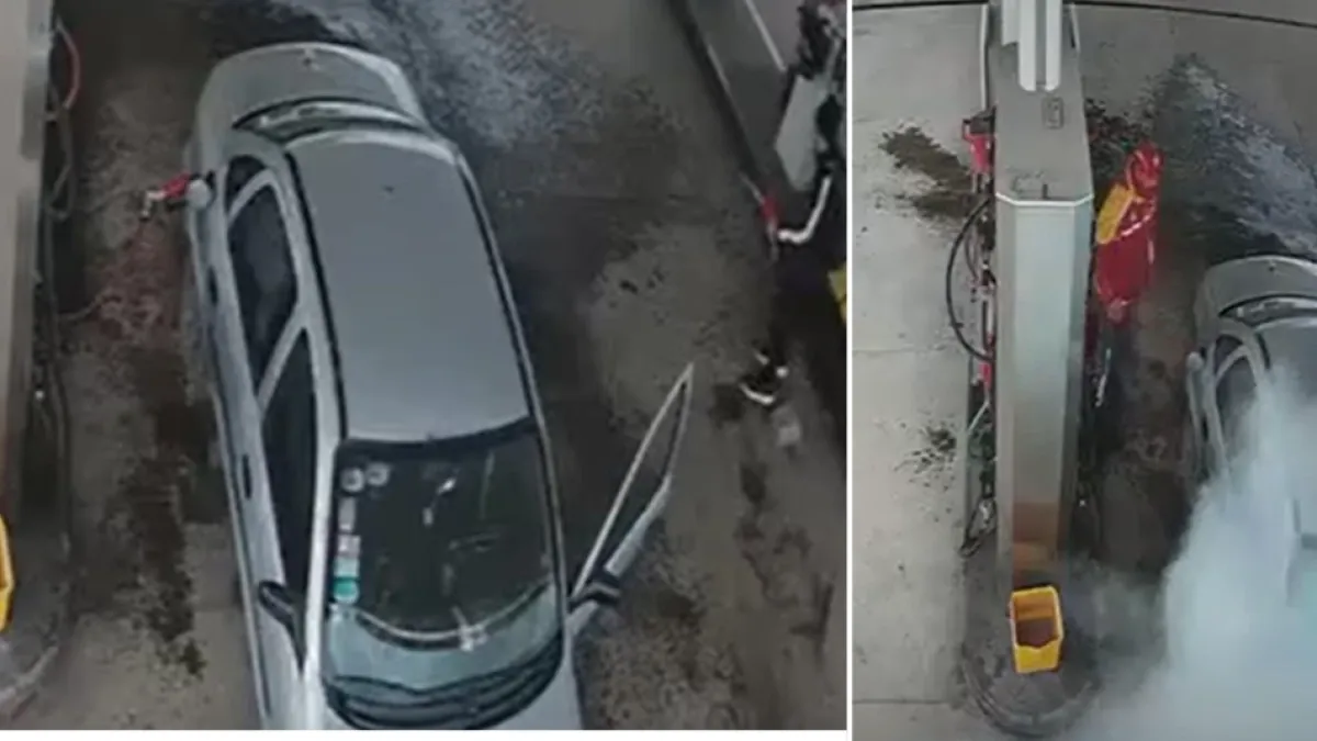  Video | Joven roció con gasolina a un conductor, su vehículo y un trabajador e...